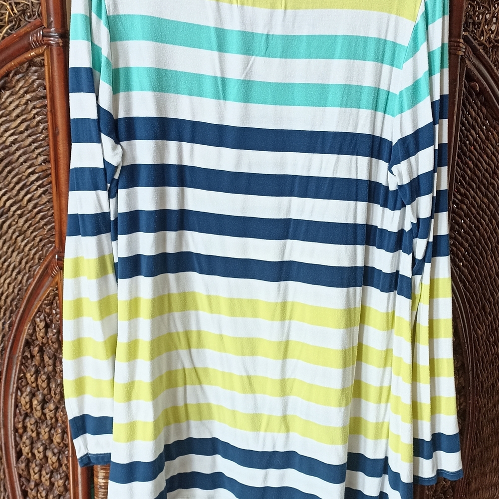 Striped Blue and Yellow Tunic Top